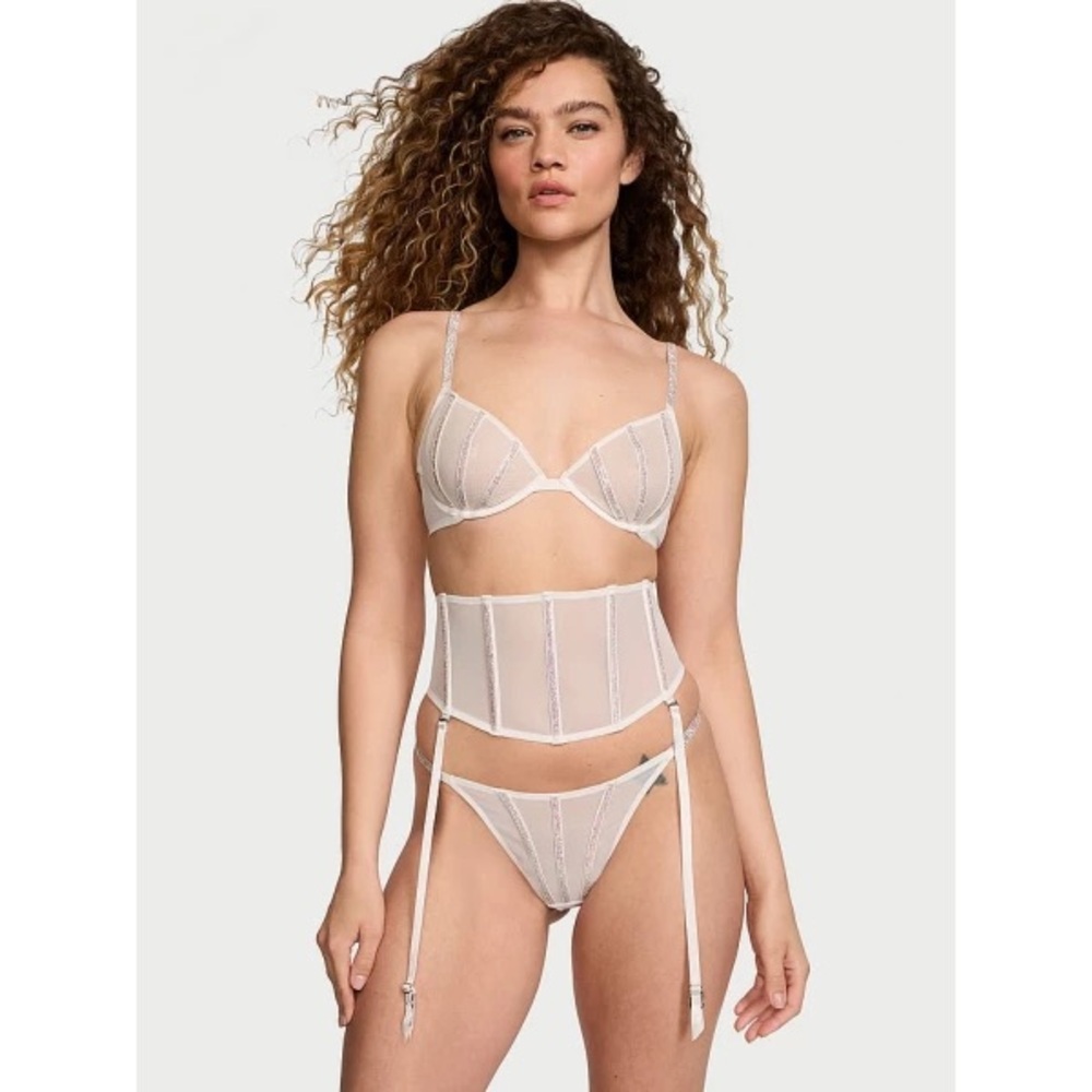 Victoria Secret Collection coconut white Shine Strap Set  NWT